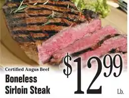 Morton Williams Certified Angus Beef Boneless Sirloin Steak offer