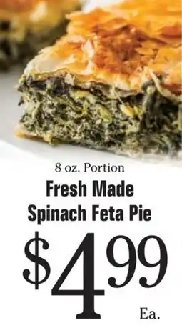 Morton Williams Fresh Made Spinach Feta Pie offer