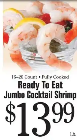 Morton Williams Ready To Eat Jumbo Cocktail Shrimp offer