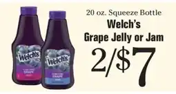 Morton Williams Welch's Grape Jelly or Jam offer