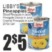 Key Food Libby's pineapples offer