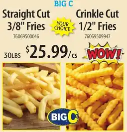 Restaurant Depot Straight Cut 3/8 Fries, Crinkle Cut 1/2 Fries offer
