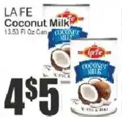 Key Food La fe coconut milk offer