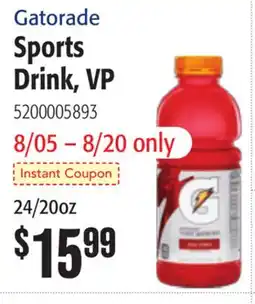 Restaurant Depot Gatorade Sports Drink, VP offer