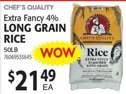 Restaurant Depot CHEF'S QUALITY Extra Fancy 4% LONG GRAIN RICE offer
