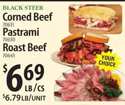 Restaurant Depot BLACK STEER Corned Beef Pastrami Roast Beef offer