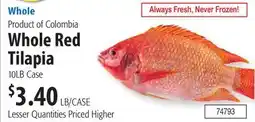 Restaurant Depot Whole Red Tilapia offer