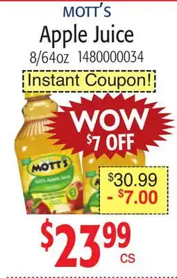 Restaurant Depot MOTT'S Apple Juice offer