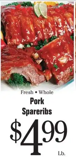 Morton Williams Fresh Whole Pork Spareribs offer