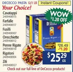 Restaurant Depot DECECCO PASTA offer