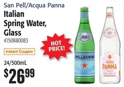 Restaurant Depot Italian Spring Water, Glass offer