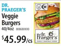 Restaurant Depot DR. PRAEGER'S Veggie Burgers offer