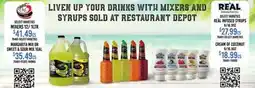 Restaurant Depot LIVEN UP YOUR DRINKS WITH MIXERS AND SYRUPS SOLD AT RESTAURANT DEPOT offer