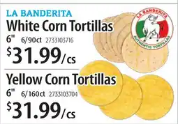 Restaurant Depot LA BANDERITA White Corn Tortillas 6 Yellow Corn Tortillas offer