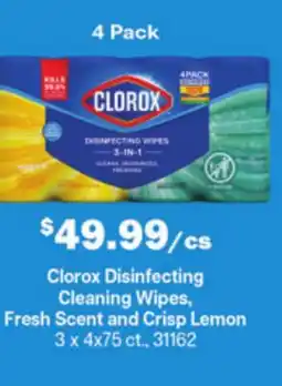 Restaurant Depot Clorox Disinfecting Cleaning Wipes, Fresh Scent and Crisp Lemon offer