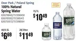 Restaurant Depot Deer Park / Poland Spring 100% Natural Spring Water offer