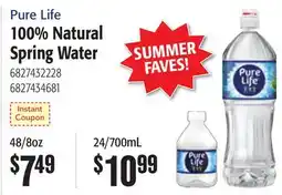 Restaurant Depot Pure Life 100% Natural Spring Water offer