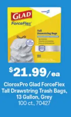 Restaurant Depot CloroxPro Glad ForceFlex Tall Drawstring Trash Bags, 13 Gallon, Grey offer