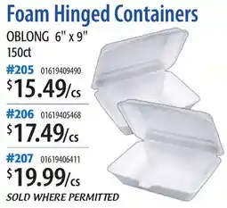 Restaurant Depot Foam Hinged Containers offer