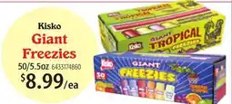Restaurant Depot Kisko Giant Freezies offer