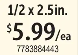 Restaurant Depot 1/2 x 2.5in offer