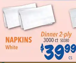 Restaurant Depot NAPKINS White, Dinner 2-ply offer