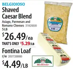 Restaurant Depot BELGIOIOSO Shaved Caesar Blend, Fontina Loaf offer