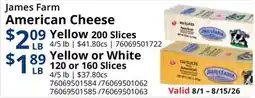 Restaurant Depot James Farm American Cheese offer