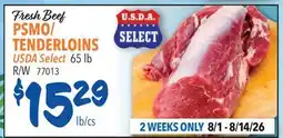Restaurant Depot Fresh Beef PSMO/TENDERLOINS offer
