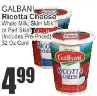Key Food Galbani ricotta cheese offer