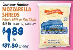 Restaurant Depot Supremo Italiano MOZZARELLA SHREDS offer