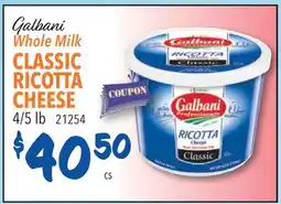 Restaurant Depot Galbani Whole Milk CLASSIC RICOTTA CHEESE offer