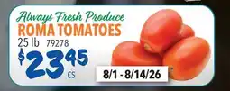 Restaurant Depot Always Fresh Produce ROMA TOMATOES offer