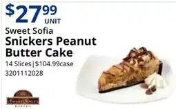 Restaurant Depot Sweet Sofia Snickers Peanut Butter Cake offer