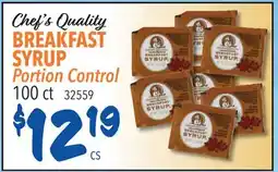 Restaurant Depot Chef's Quality BREAKFAST SYRUP Portion Control offer