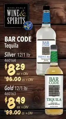 Restaurant Depot BAR CODE Tequila offer