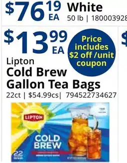 Restaurant Depot Lipton Cold Brew Gallon Tea Bags White offer