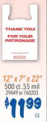 Restaurant Depot 12 x 7 x 22 offer