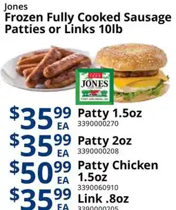 Restaurant Depot Jones Frozen Fully Cooked Sausage Patties or Links offer