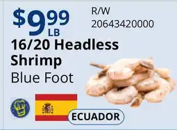 Restaurant Depot 16/20 Headless Shrimp offer