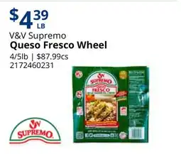 Restaurant Depot V&V Supremo Queso Fresco Wheel offer