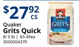 Restaurant Depot Quaker Grits Quick offer