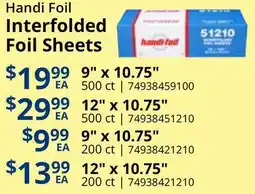 Restaurant Depot Handi Foil Interfolded Foil Sheets offer