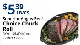 Restaurant Depot Superior Angus Beef Choice Chuck Roll offer