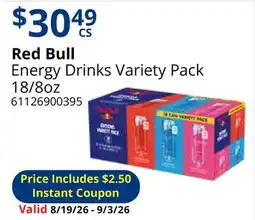 Restaurant Depot Red Bull Energy Drinks Variety Pack offer