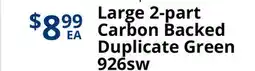 Restaurant Depot Large 2-part Carbon Backed Duplicate Green offer