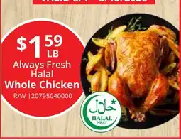 Restaurant Depot Always Fresh Halal Whole Chicken offer
