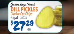 Restaurant Depot Green Boys Foods DILL PICKLES Crinkle Cut Chips offer