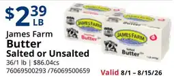 Restaurant Depot James Farm Butter offer