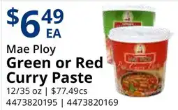 Restaurant Depot Mae Ploy Green or Red Curry Paste offer